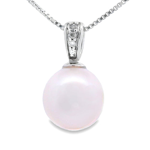 .01ct Pearl Diamond Fashion Pendants 10KT White Gold Bids.com