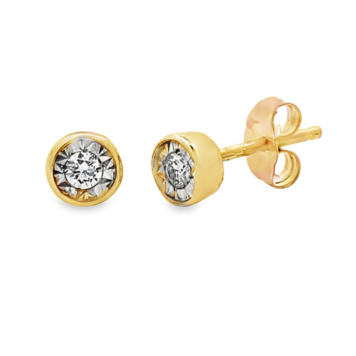 .10ct Lab Grown Diamond Stud Earrings 10KT Yellow Gold Bids.com