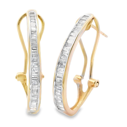 .50ct Diamond Hoop Earrings 14KT Yellow Gold Bids.com