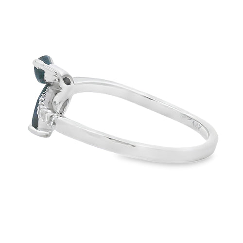 .36ct Sapphire Diamond Ring 14KT White Gold Bids.com