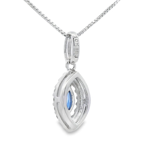 .27ct Sapphire Diamond Fashion Pendants 10KT White Gold Bids.com
