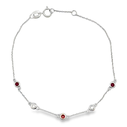 .25ct Ruby Diamond Bracelet 14KT White Gold Bids.com