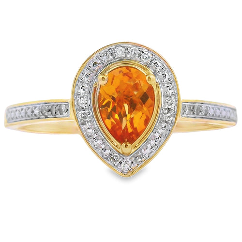 .50ct Citrine Diamond Ring 10KT Yellow Gold Bids.com