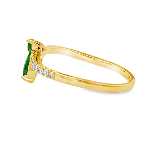 .29ct Emerald Diamond Ring 14KT Yellow Gold Bids.com