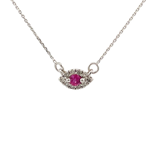 .14ct Ruby Diamond Fashion Pendants 14KT White Gold Bids.com