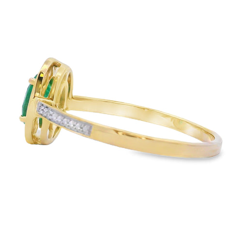 .49ct Emerald Diamond Ring 10KT Yellow Gold Bids.com