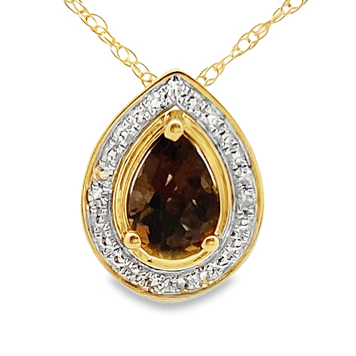 .39ct Quartz Diamond Fashion Pendants 10KT Yellow Gold Bids.com