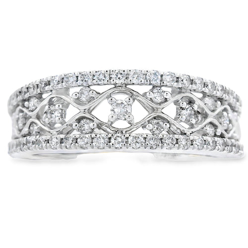 .50ct Diamond Fashion band rings 10KT White Gold Bids.com