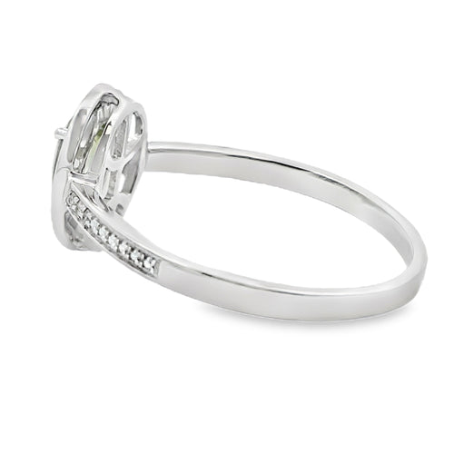 .50ct Peridot Diamond Ring 10KT White Gold Bids.com