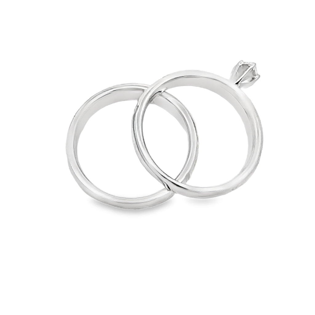 Diamond Engagement Ring Set Sterling Silver 14KT Gold
