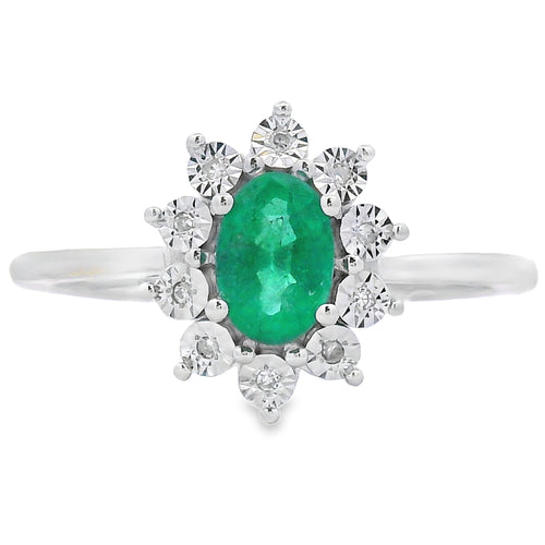 .43ct Emerald Diamond Ring 10KT White Gold Bids.com