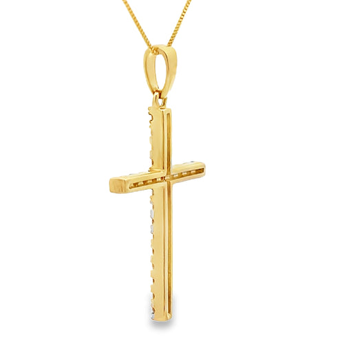 .21ct Diamond Cross Religious Pendant 14KT Yellow Gold Bids.com