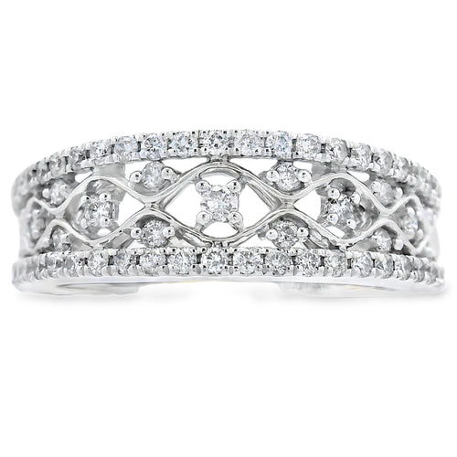 .50ct Diamond Fashion band rings 10KT White Gold Bids.com