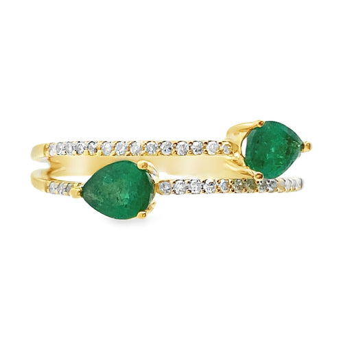.50ct Emerald Diamond Ring 14KT Yellow Gold Bids.com