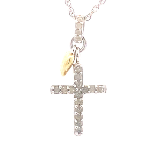 .15ct Diamond Cross Religious Pendant Sterling Silver Bids.com