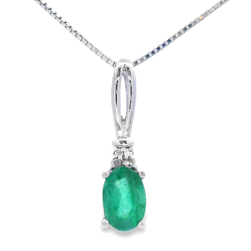 .25ct Emerald Diamond Fashion Pendants 10KT White Gold Bids.com