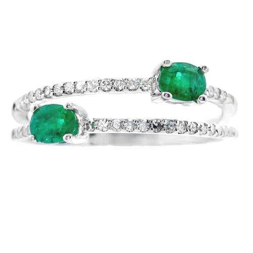 .47ct Emerald Diamond Ring 14KT White Gold Bids.com