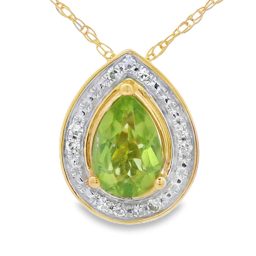 .47ct Peridot Diamond Fashion Pendants 10KT Yellow Gold Bids.com