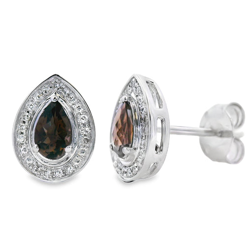 .50ct Quartz Diamond Stud Earrings 10KT White Gold Bids.com