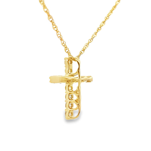.12ct Diamond Cross Religious Pendant 10KT Yellow Gold Bids.com