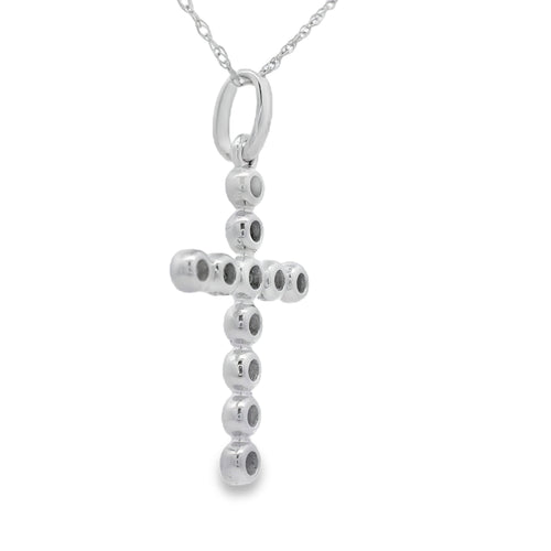 .20ct Diamond Cross Religious Pendant 14KT White Gold Bids.com