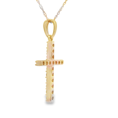 .25ct Diamond Cross Religious Pendant 14KT Yellow Gold Bids.com