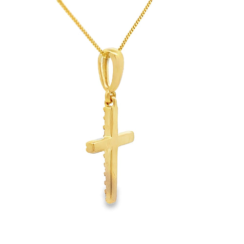 .08ct Diamond Cross Religious Pendant 10KT Yellow Gold Bids.com