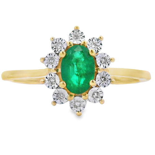 .43ct Emerald Diamond Ring 10KT Yellow Gold Bids.com