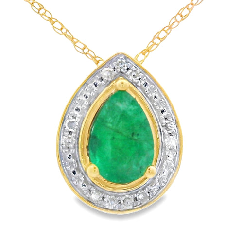 .41ct Emerald Diamond Fashion Pendants 10KT Yellow Gold Bids.com