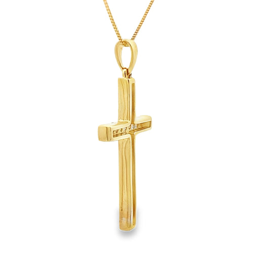 .22ct Diamond Cross Religious Pendant 14KT Yellow Gold Bids.com