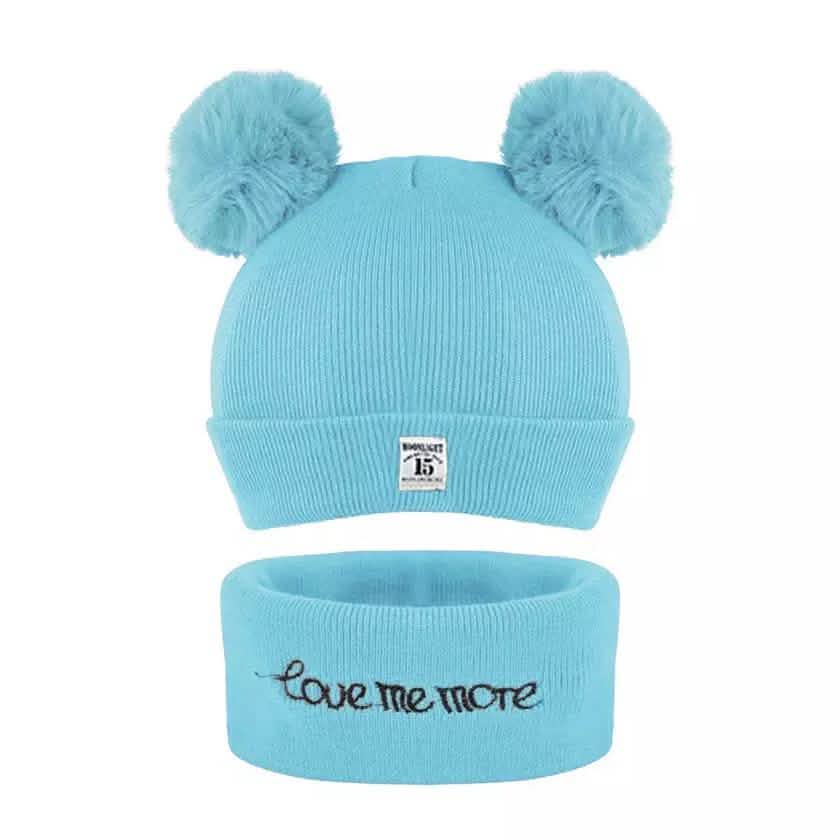 Infant Baby Winter Warm Knit Bobble Beanie Hat with Scarf Set DailySale