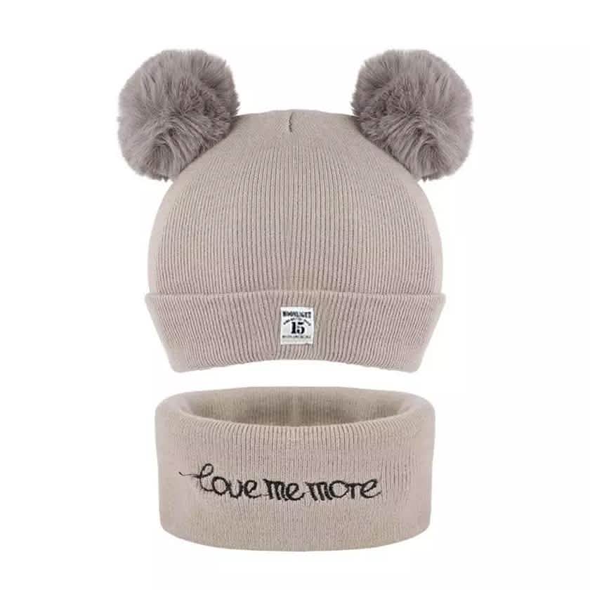 Infant Baby Winter Warm Knit Bobble Beanie Hat with Scarf Set DailySale