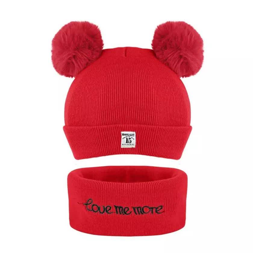Infant Baby Winter Warm Knit Bobble Beanie Hat with Scarf Set DailySale