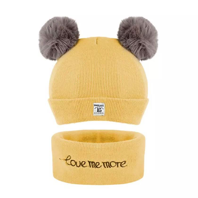 Infant Baby Winter Warm Knit Bobble Beanie Hat with Scarf Set DailySale