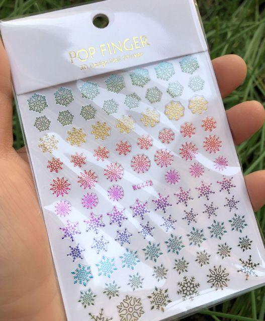Iridescent Silver Laser Snowflakes 3D Nail Stickers Christmas Self Adhesive Transfer Sliders For Manicures Tips Manicure Woman Decoration Nail Art Nail Ornament Self Adhesive Nail Decals Colorful Nail Sticker Jewelry Design For Nails Sliders Tips