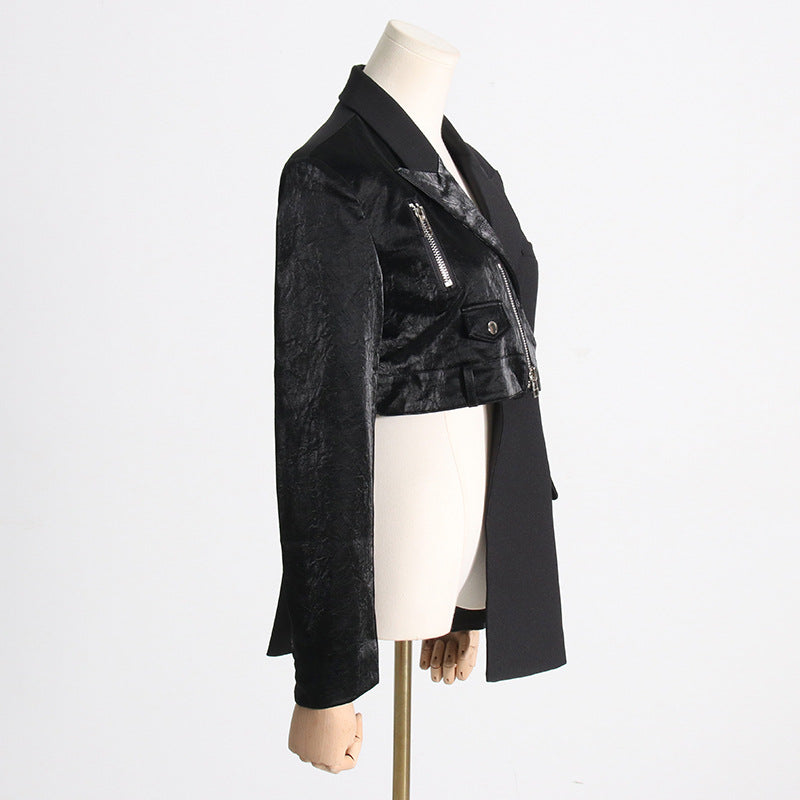 Irregular suit jacket women's waist cinched suit jacket