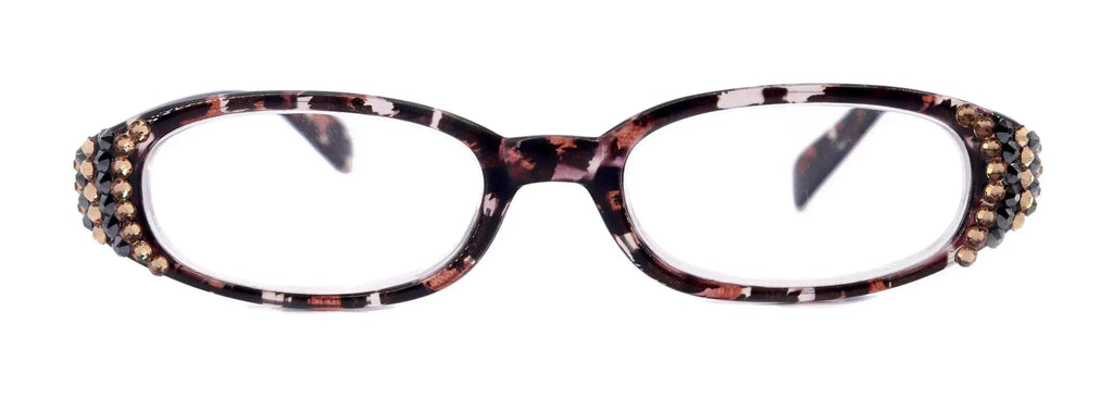 Isabella, (Bling) Reading Glasses Women W Genuine European Crystals NY Fifth Avenue (Wide Frame)