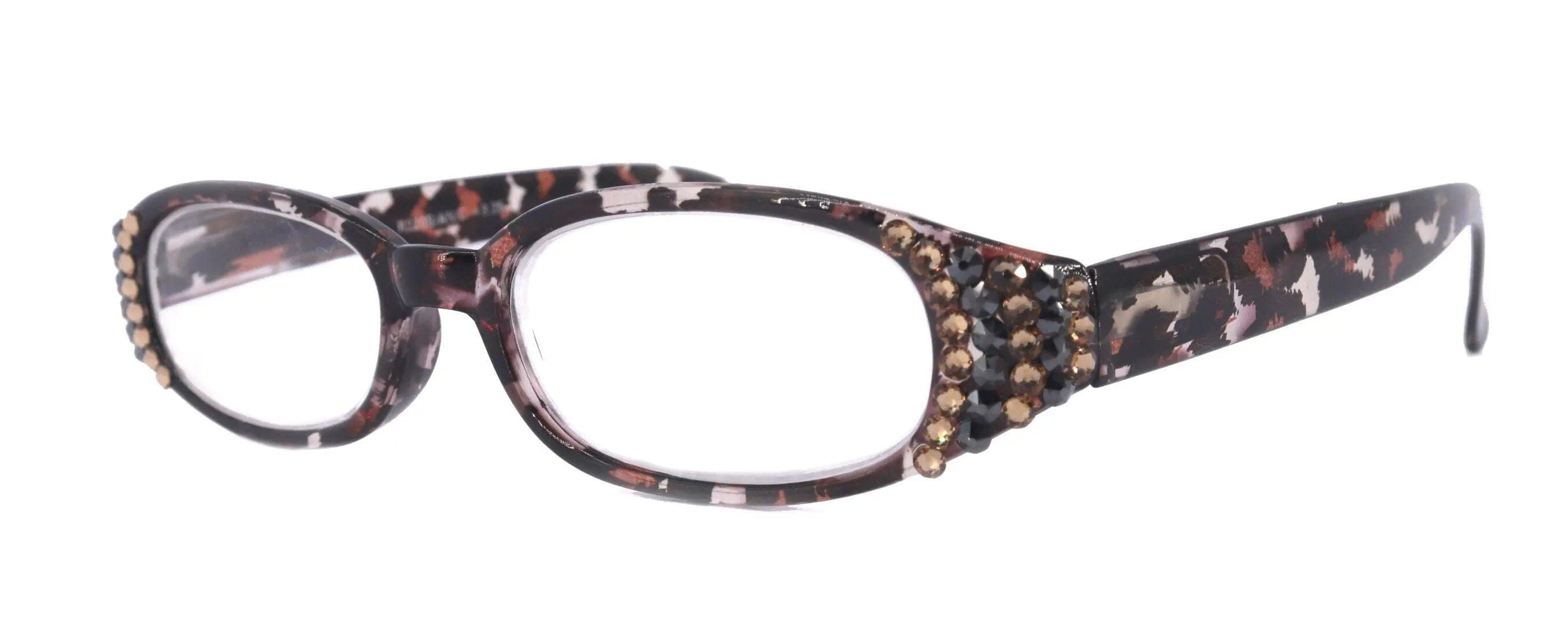 Isabella, (Bling) Reading Glasses Women W Genuine European Crystals NY Fifth Avenue (Wide Frame)