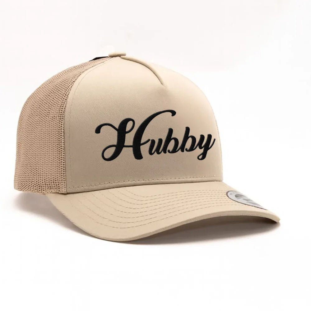 Embroidered Hubby Trucker Hat – Classic Mesh Cap for Wedding or Anniversary Adorb Custom Tees