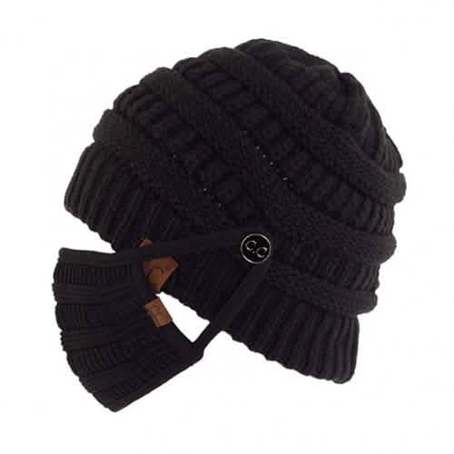 Knit Beanie with Matching Hook-On Mask DailySale
