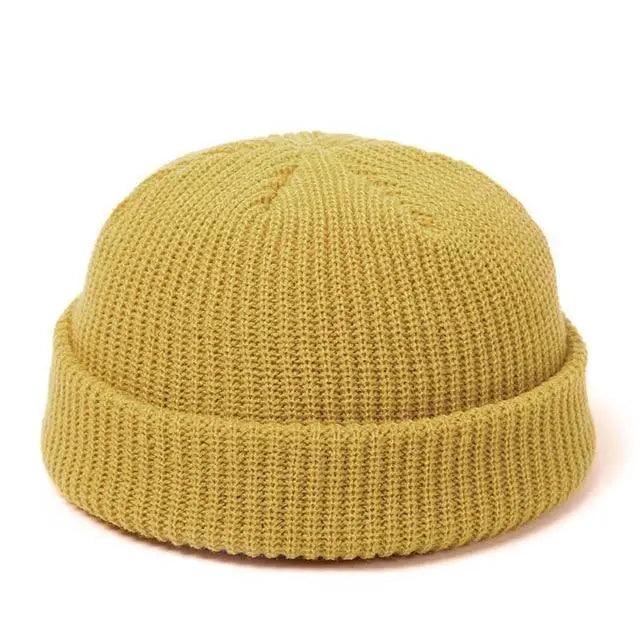 Knitted Hats For Women Men Beanie Hat Winter Stylish  Baggy Melon Cap Fisherman Beanies Hats For Men For Winter Unisex Solid Color Knitted Beanie Hat Warm Brimless Cuff  Sailor Cap Stevvex