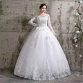 Lace and Beaded Floor Length Wedding Dress