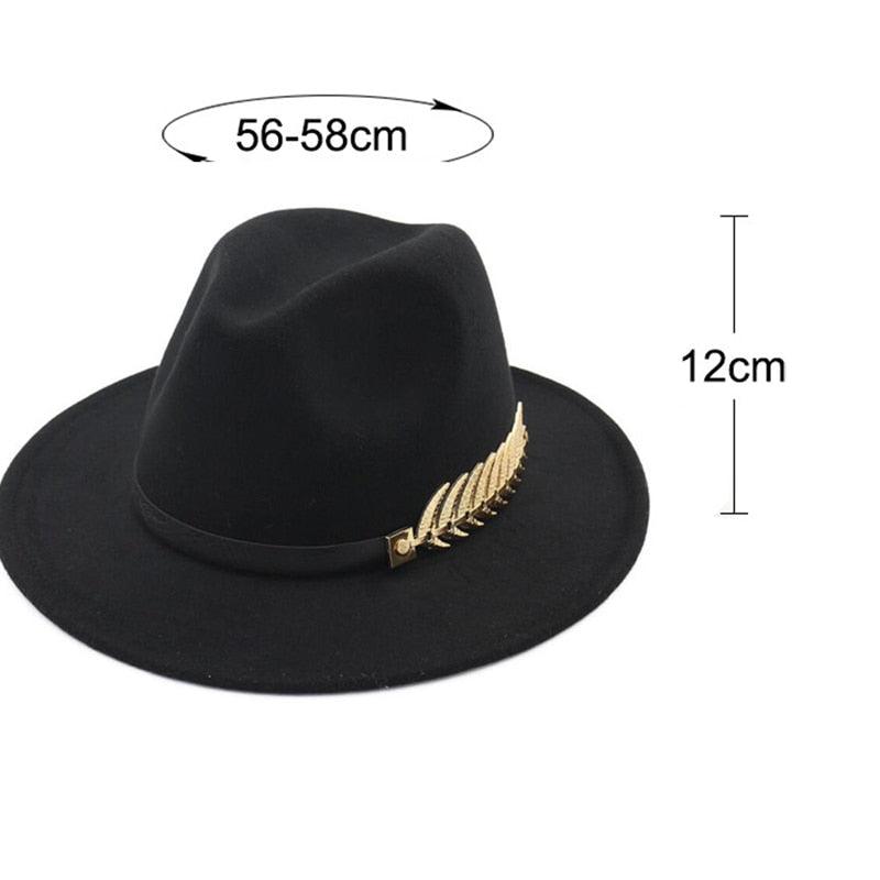 Ladies Luxury Red Fedora Warm Hat Classic Women Fedora Hat Wide Brim Hat Retro Soft Top Hat Vintage Cap Women Fedora Hats With Belt Buckle Stevvex