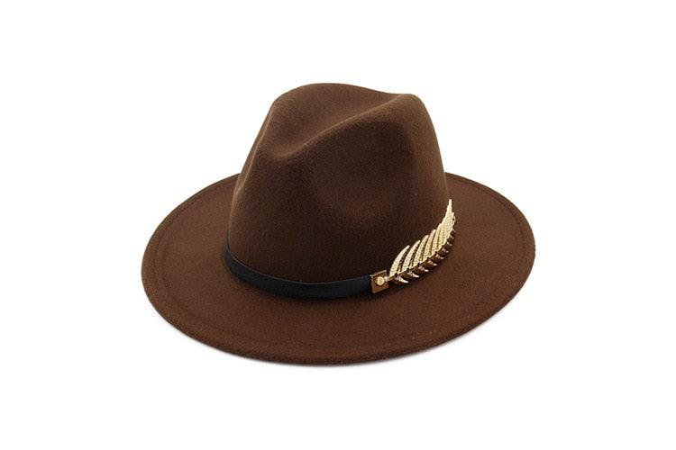 Ladies Luxury Red Fedora Warm Hat Classic Women Fedora Hat Wide Brim Hat Retro Soft Top Hat Vintage Cap Women Fedora Hats With Belt Buckle Stevvex