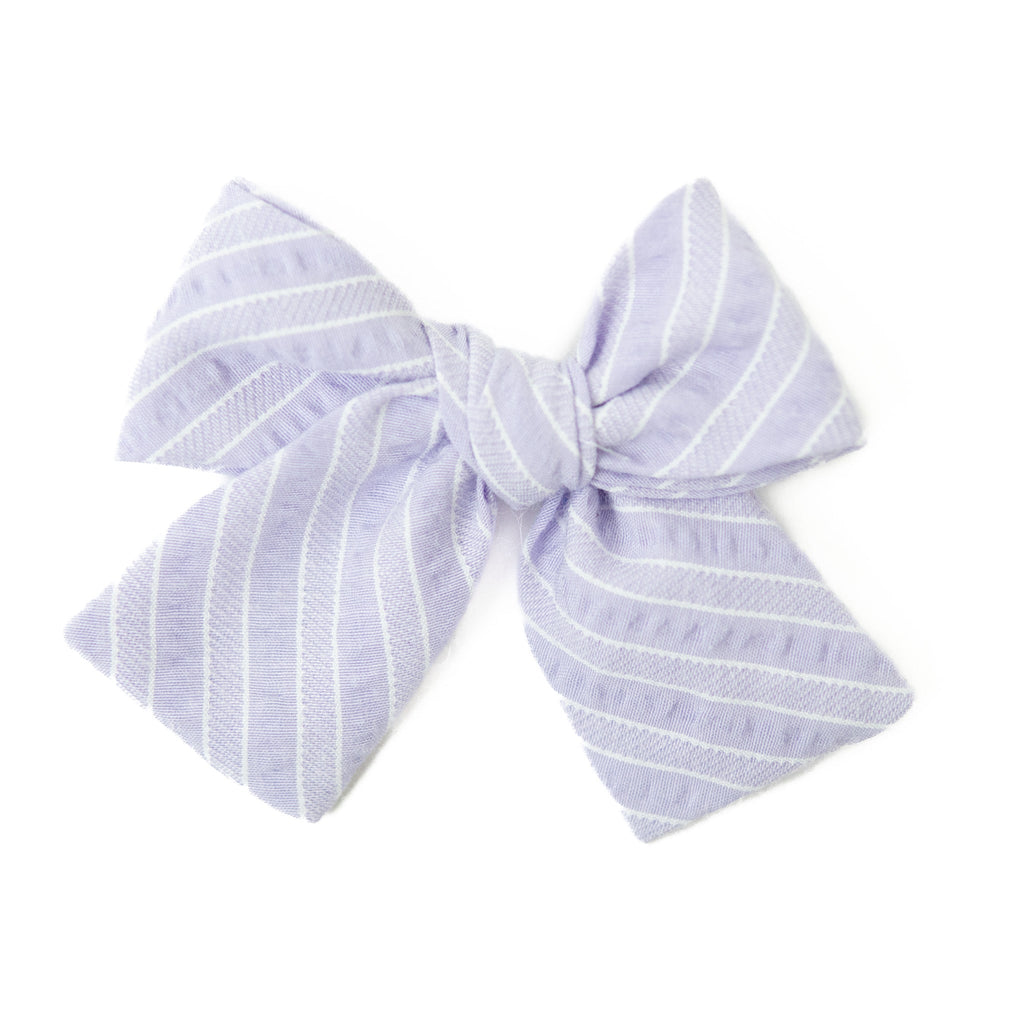Lavender Stripe - Petite Hair Bow
