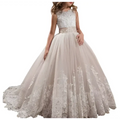 Lavender Tulle Lace Wedding Dress for Children
