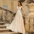 Long Sleeve Wedding Dress Mori Style Ivory Lace