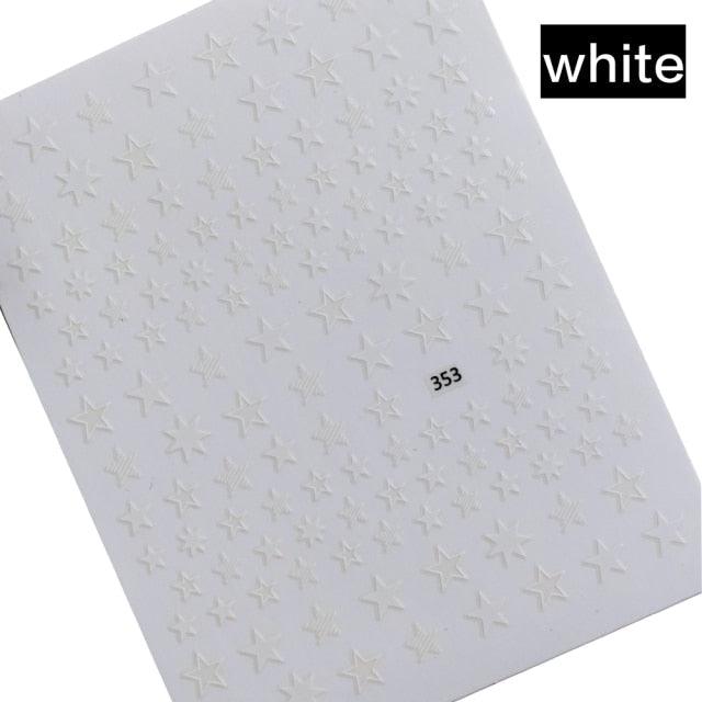Lovely Stars Geometry 3D Nails Art Sticker Gold Silver Rose gold Ornaments self-Adhesive Sliders Manicure Accessories Decoration for Women Girls Art Stickers Decal Decoration Metallic Curve Strip Line Nail