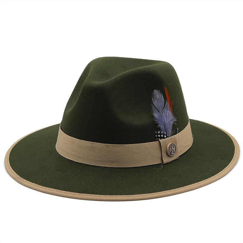 Luxurious Unique Couple Hats Wide Brim Fedora Hat Winter Autumn Trendy Fedora Hat  Women Black Red Wedding Hat With Feather Belts For Hats Men Beautiful Gentleman Elegant Classical Hat Stevvex