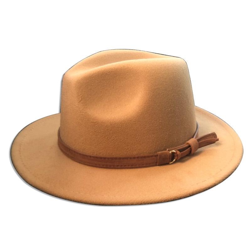Luxury Fedoras Hats Women Men Fedora Hat Solid Wide Brim Winter Men Hat Autumn Soft Vintage Black Bright Color Cap  UV Protection Wide Brim Men Cap For Safari Beach Golf Stevvex